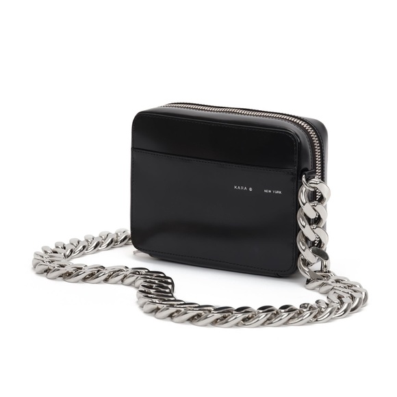 KARA NYC Black Camera Bag Silver Chain - Picture 1 of 7